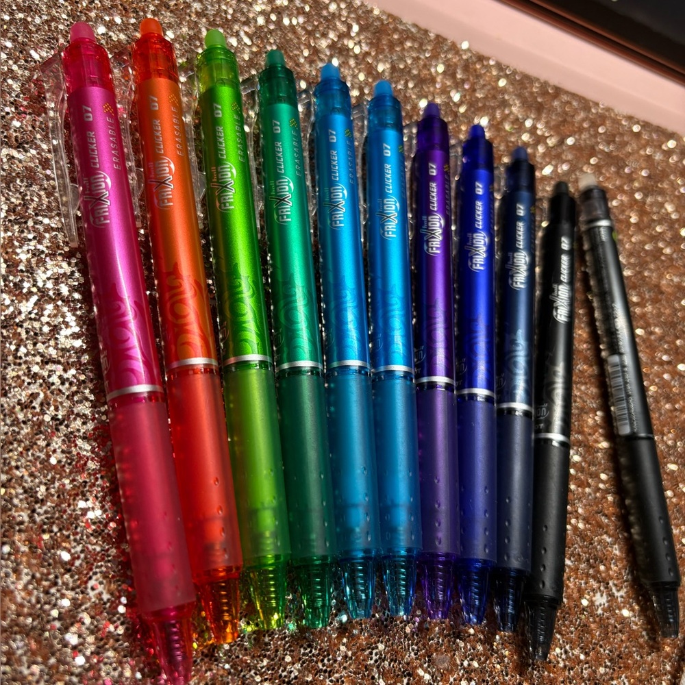 Pilot, FriXion Clicker Erasable Gel Pens, Fine Point 0.7 mm
